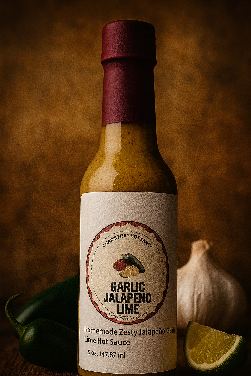 Chad’s Fiery Hot Sauce - Garlic Jalapeño Lime