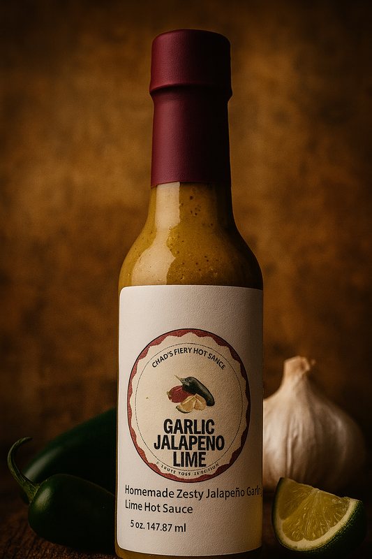 Chad’s Fiery Hot Sauce - Garlic Jalapeño Lime